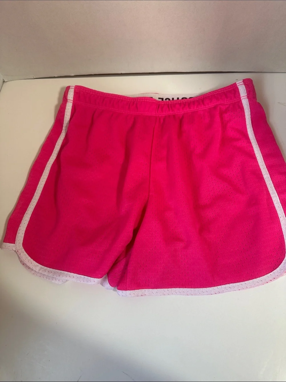 2 piece bundle justice mesh athletic shorts size 12 pink purple